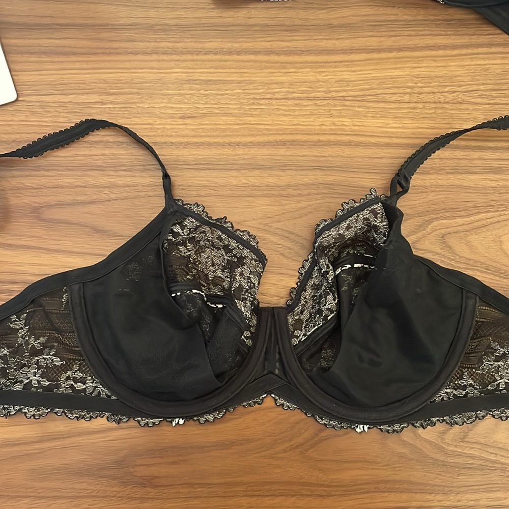 Wacoal Embrace Lace Bra 34DD Women Underwire black 65191 - Picture 4 of 11